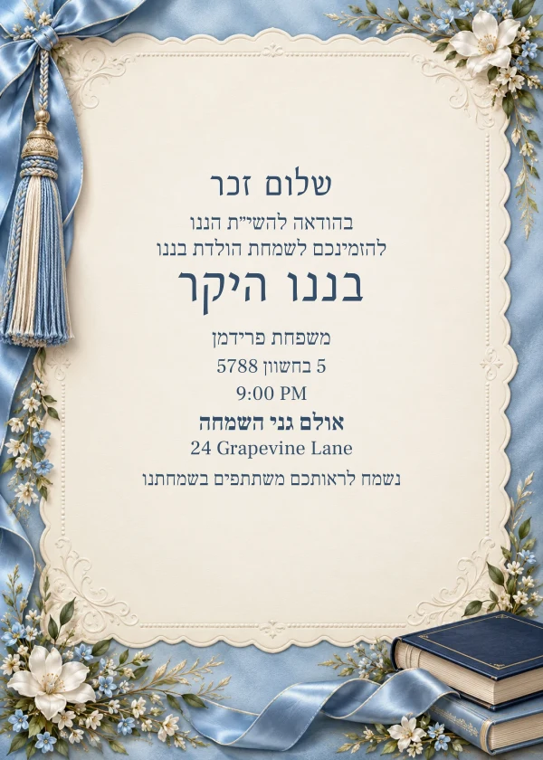 The Blue Tassel editable invitation